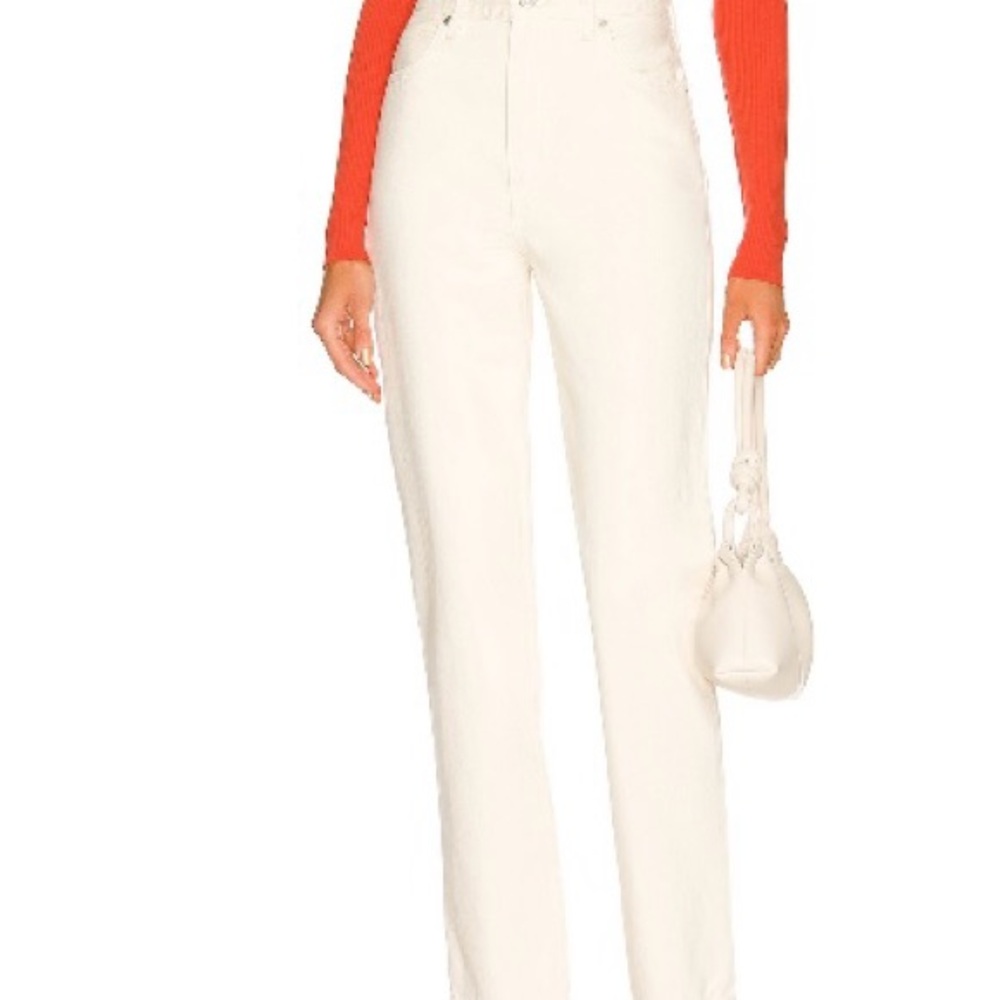 Chic Red Top with Cream Pants